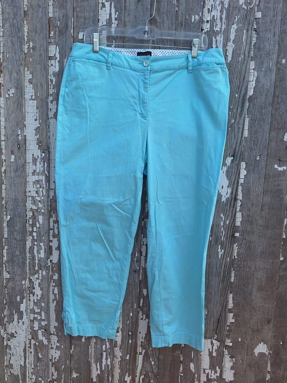 Talbots The Perfect Crop Aqua Blue Women's Pants Size 12